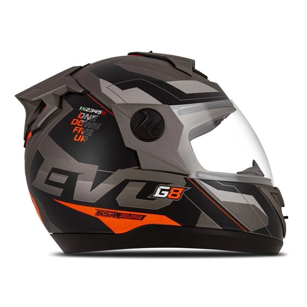 CAPACETE EVOLUTION G8 EVO CINZA/LARANJA TAM 58 PRO TORK