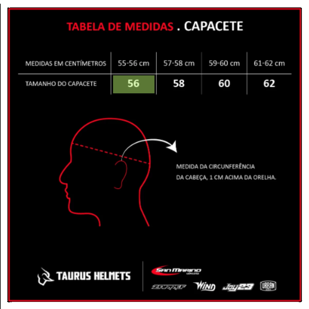 Capacete para Moto Integral San Marino Classic Preto Tamanho 56