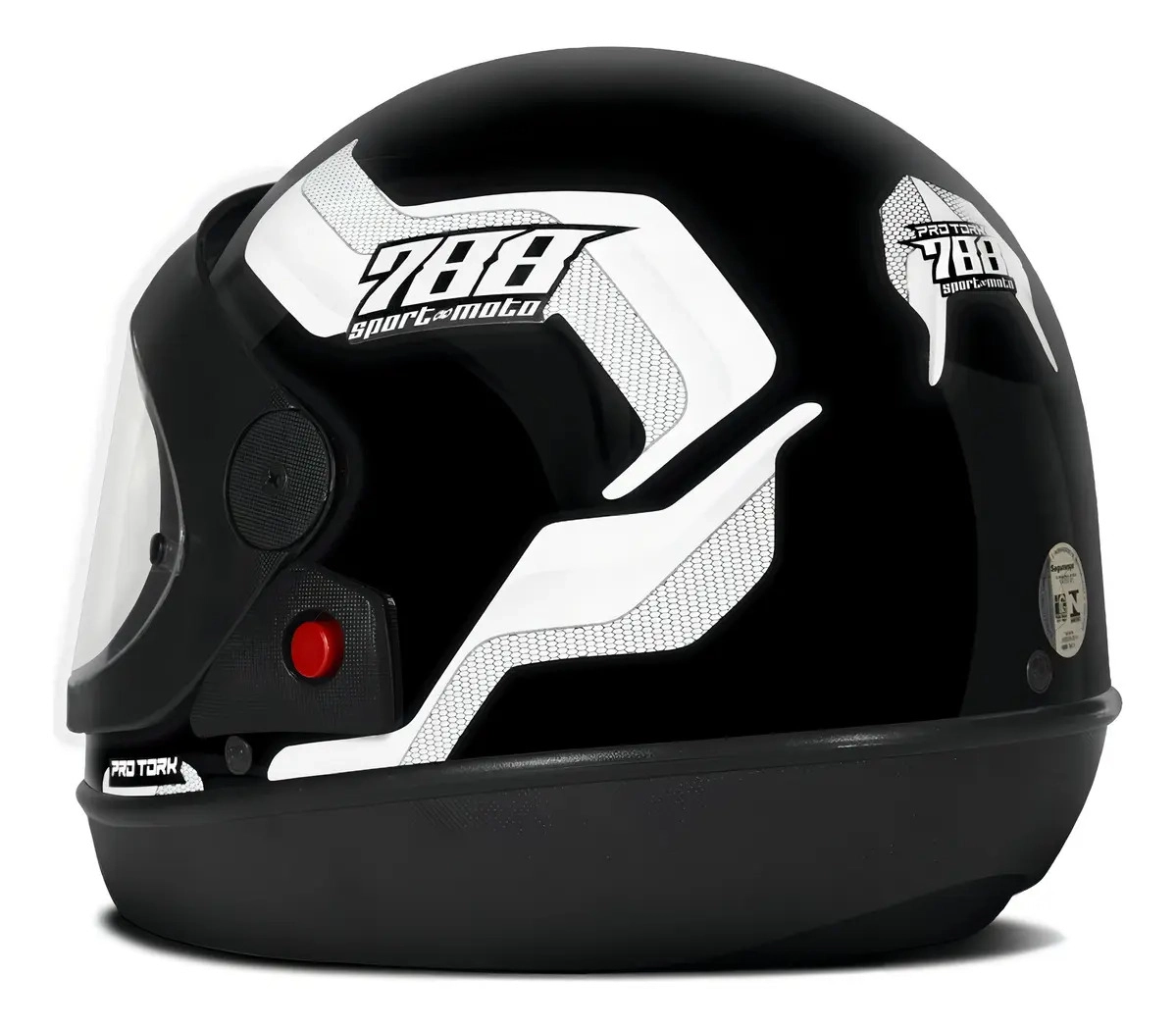 CAPACETE PRO TORK SPORT MOTO 788 PRETO E BRANCO TAMANHO 60 VISEIRA CRISTAL CAPACETE PRO TORK SPORT MOTO 788 PRETO E BRANCO TAMANHO 60 VISEIRA CRISTAL
