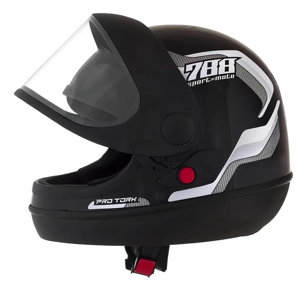 CAPACETE PRO TORK SPORT MOTO 788 PRETO E BRANCO TAMANHO 60 VISEIRA CRISTAL CAPACETE PRO TORK SPORT MOTO 788 PRETO E BRANCO TAMANHO 60 VISEIRA CRISTAL