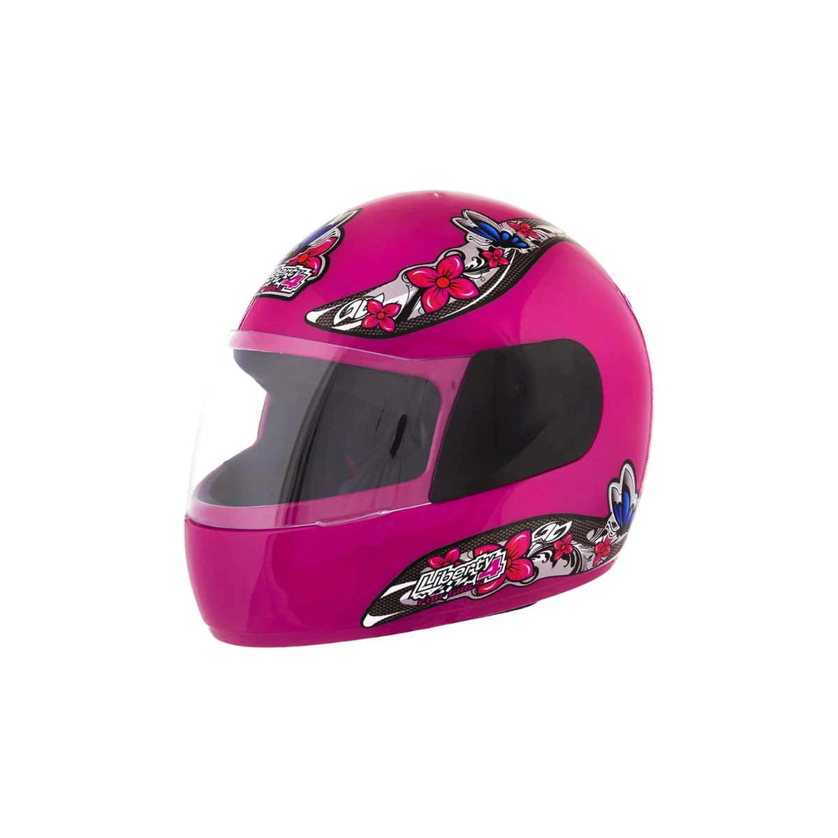 CAPACETE ROSA FLORAL LIBERTY 4 FEMININO TAM 58 FECHADO PROTORK