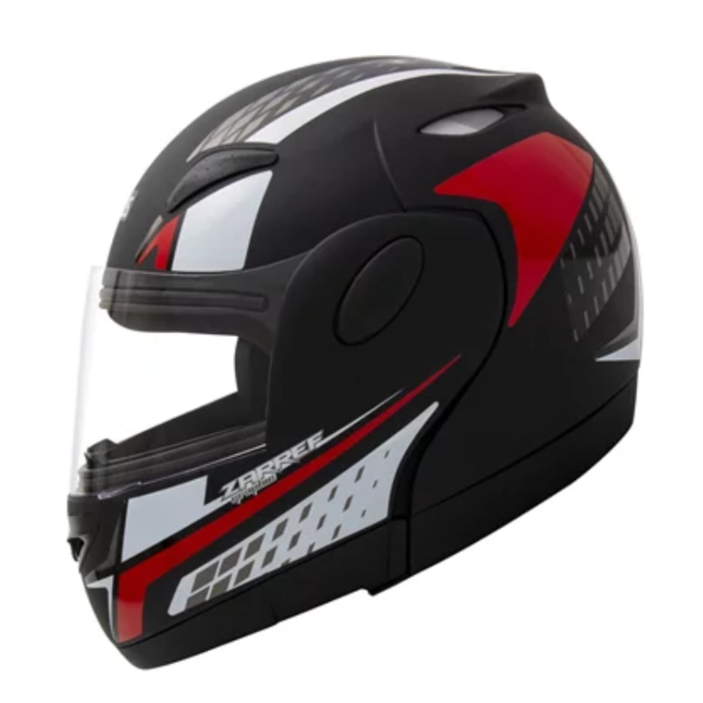 Capacete Zarref V4 Grafic Preto Fosco Taurus Robocop Articulado Retratil N 56