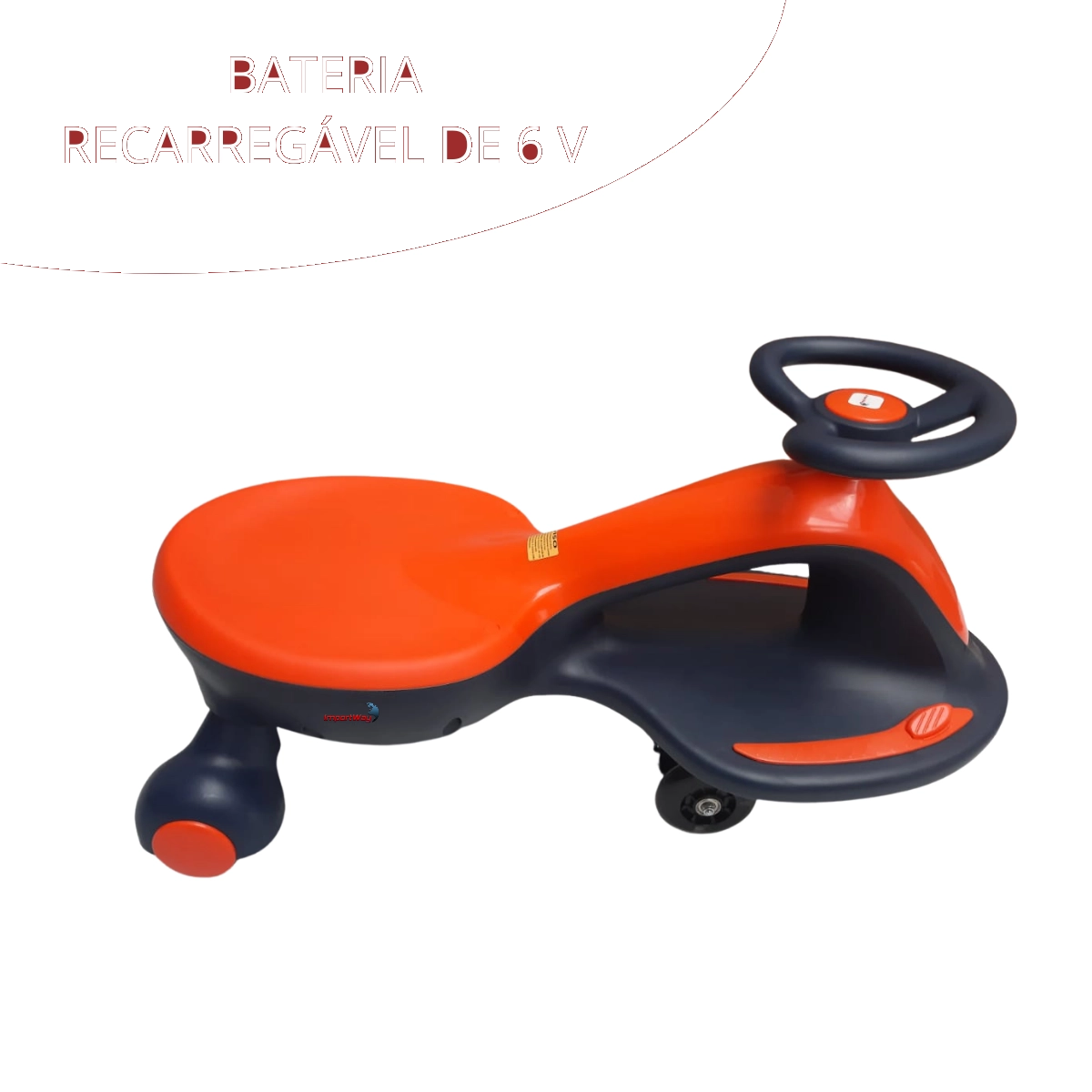 CARRINHO DE ROLIMÃ ELÉTRICO INFANTIL LARANJA - IMPORTWAY