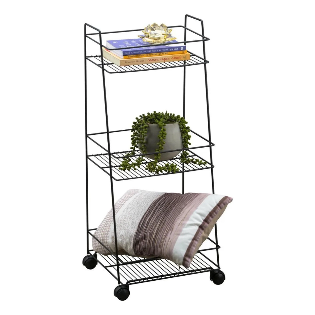 CARRINHO ORGANIZADOR MULTIUSO GUADALUPE 3 ANDARES PRETO SCHMITT