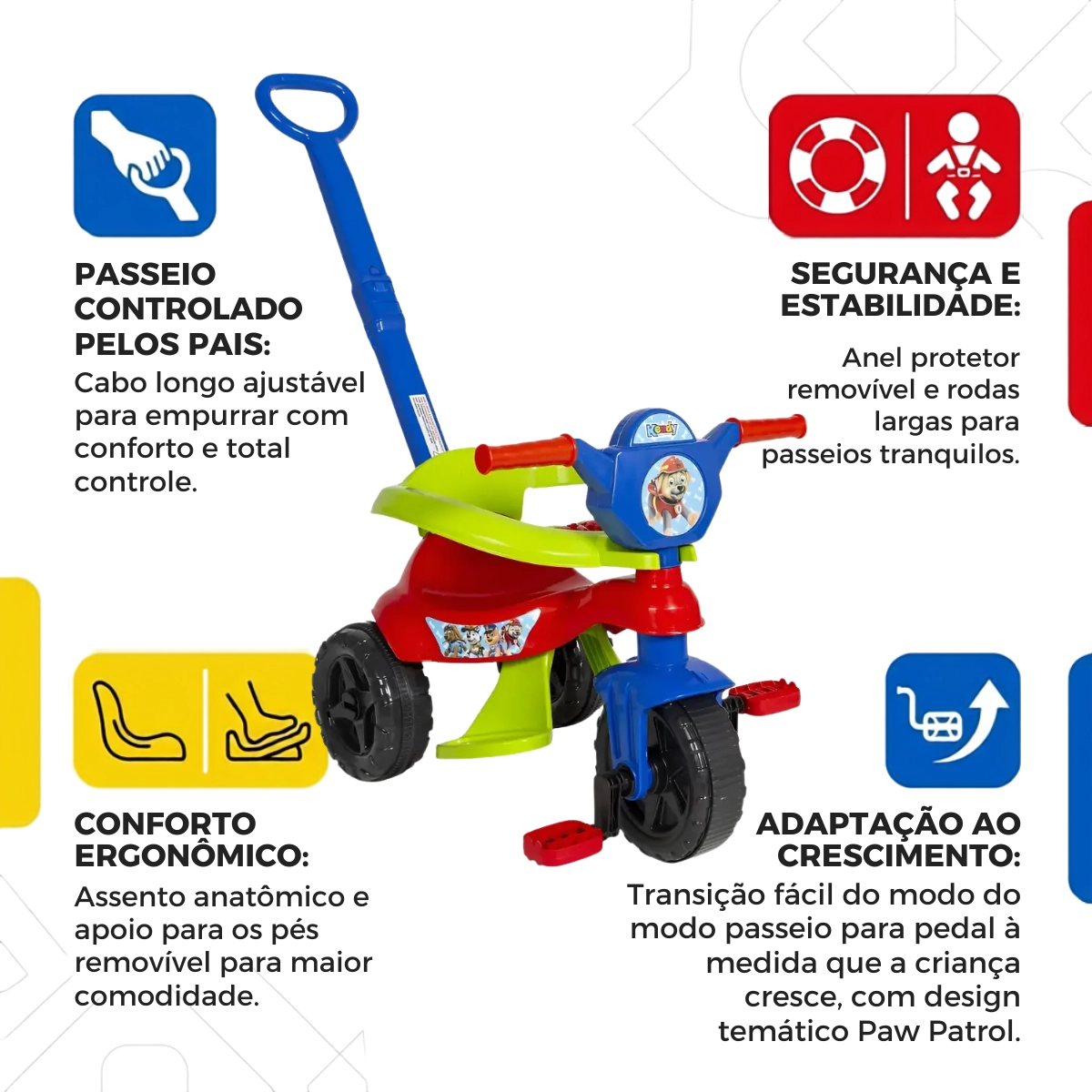 CARRINHO PASSEIO E PEDAL KEMOTOCA PATRULHA BABY VERMELHO KENDY CARRINHO PASSEIO E PEDAL KEMOTOCA PATRULHA BABY VERMELHO KENDY