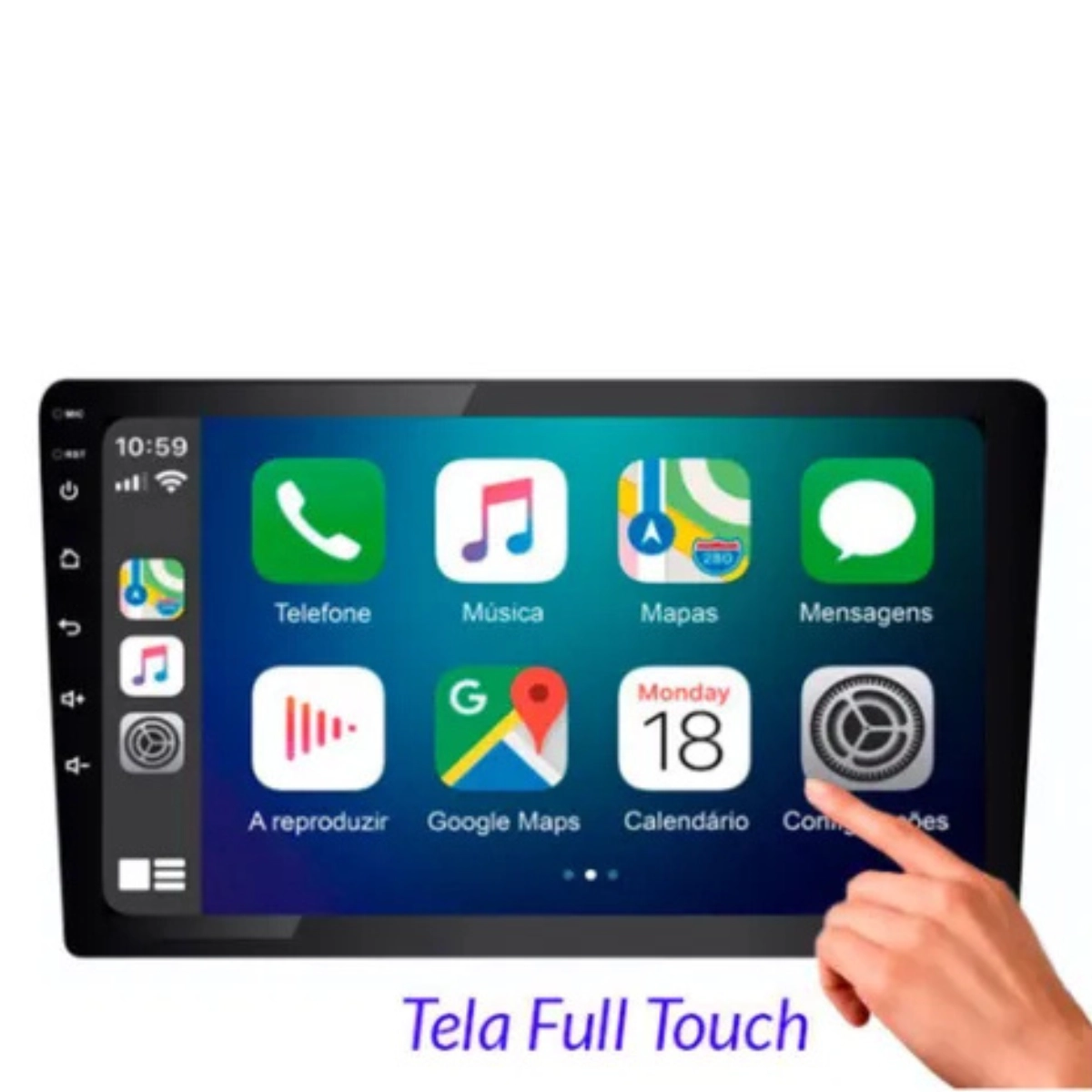 Central Multimídia 9 Polegadas Roadstar Carplay RS908BR Android Auto