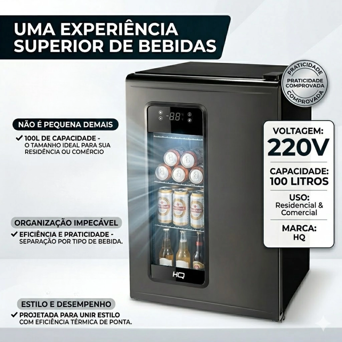 CERVEJEIRA EXPOSITOR HQ-100CEVPVFFI2 INOX 100 LITROS 220V CERVEJEIRA EXPOSITOR HQ-100CEVPVFFI2 INOX 100 LITROS 220V
