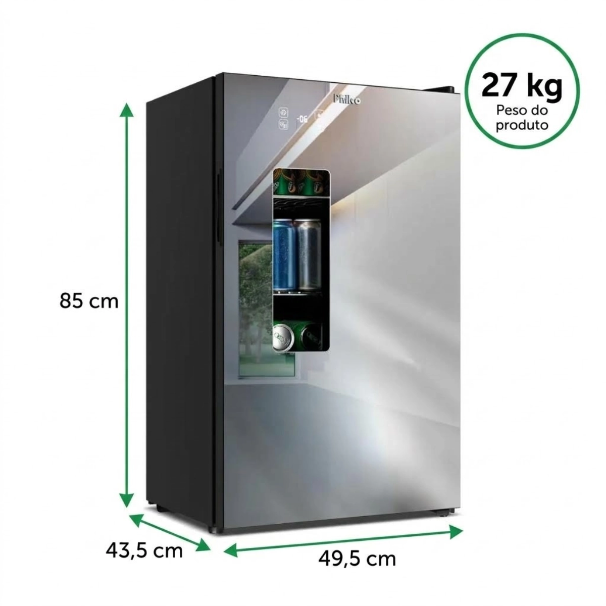 CERVEJEIRA PHILCO 100L PORTA DE VIDRO PCV10A 127V