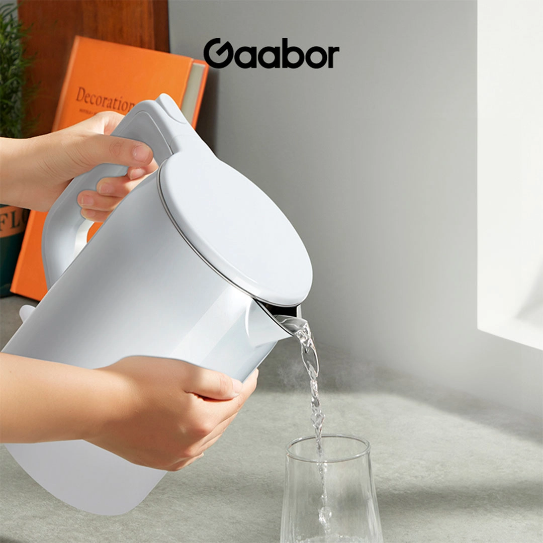 Chaleira Elétrica 1,7l Gaabor 1500w Aço Inox E Cabo Retrátil Cor Branco 220V