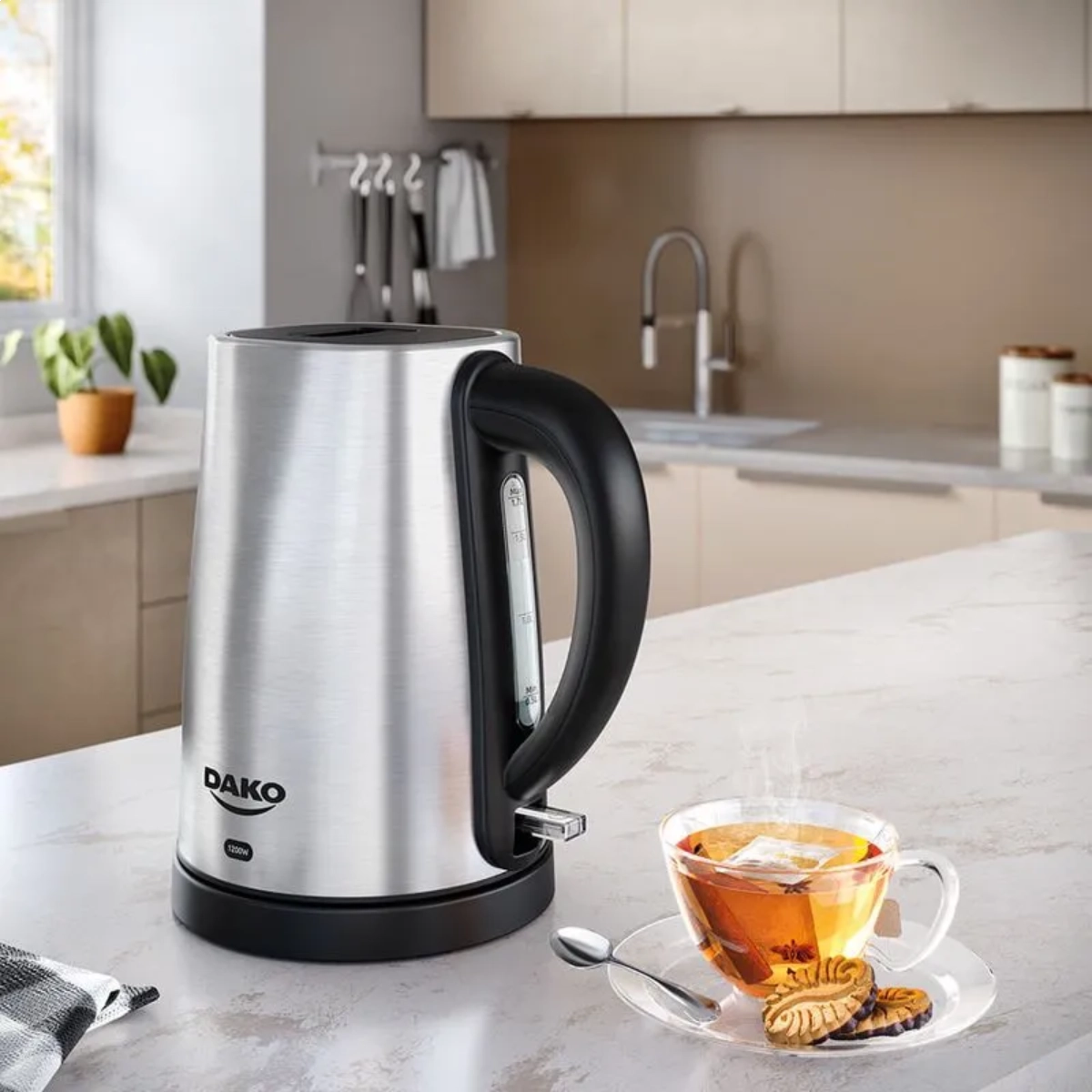 CHALEIRA ELÉTRICA AUTOMATICA 1,7 LITROS DAKO 127V EM AÇO INOX 