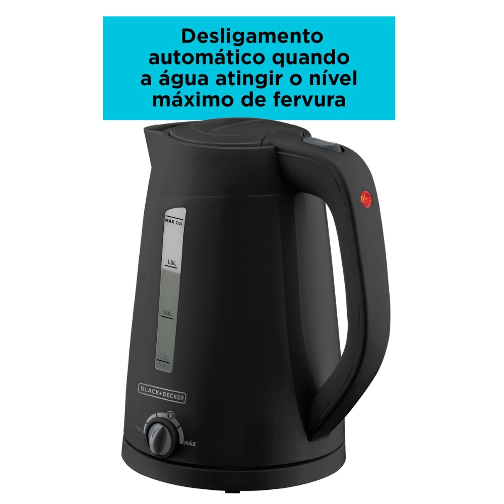 CHALEIRA ELÉTRICA BLACK+DECKER COM SELETOR DE TEMPERATURA 1,7L INOX 220V 1850W