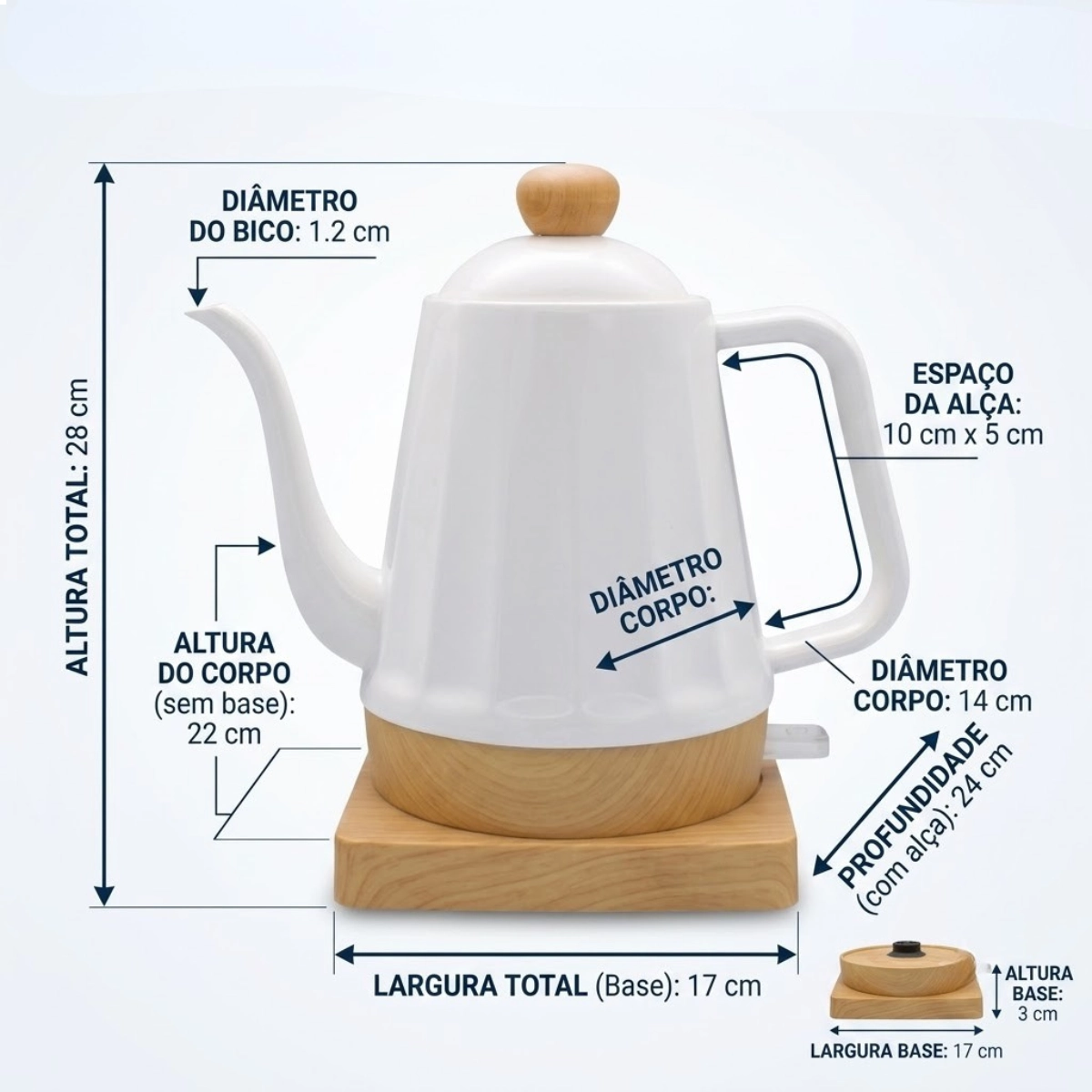Chaleira Elet Porc Elegance Branco Pero 220v Chaleira Elet Porc Elegance Branco Pero 220v