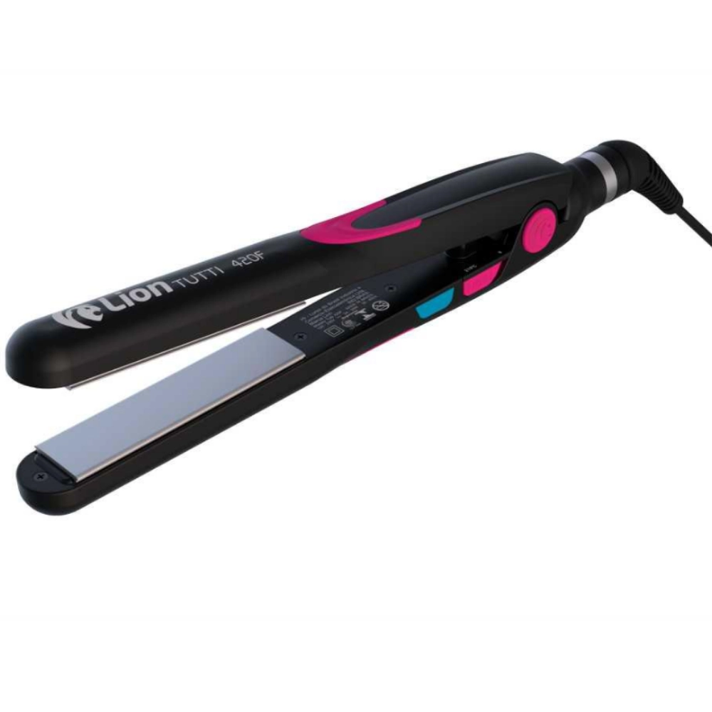 Chapinha de cabelo Lion Tutti 420F preta e Rosa Bivolt