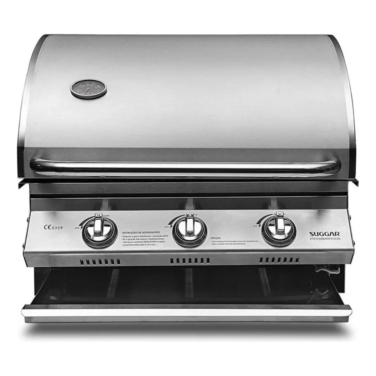 CHURRASQUEIRA PARA BANCADA INOX SUGGAR CH3001IX À GÁS CHURRASQUEIRA PARA BANCADA INOX SUGGAR CH3001IX À GÁS