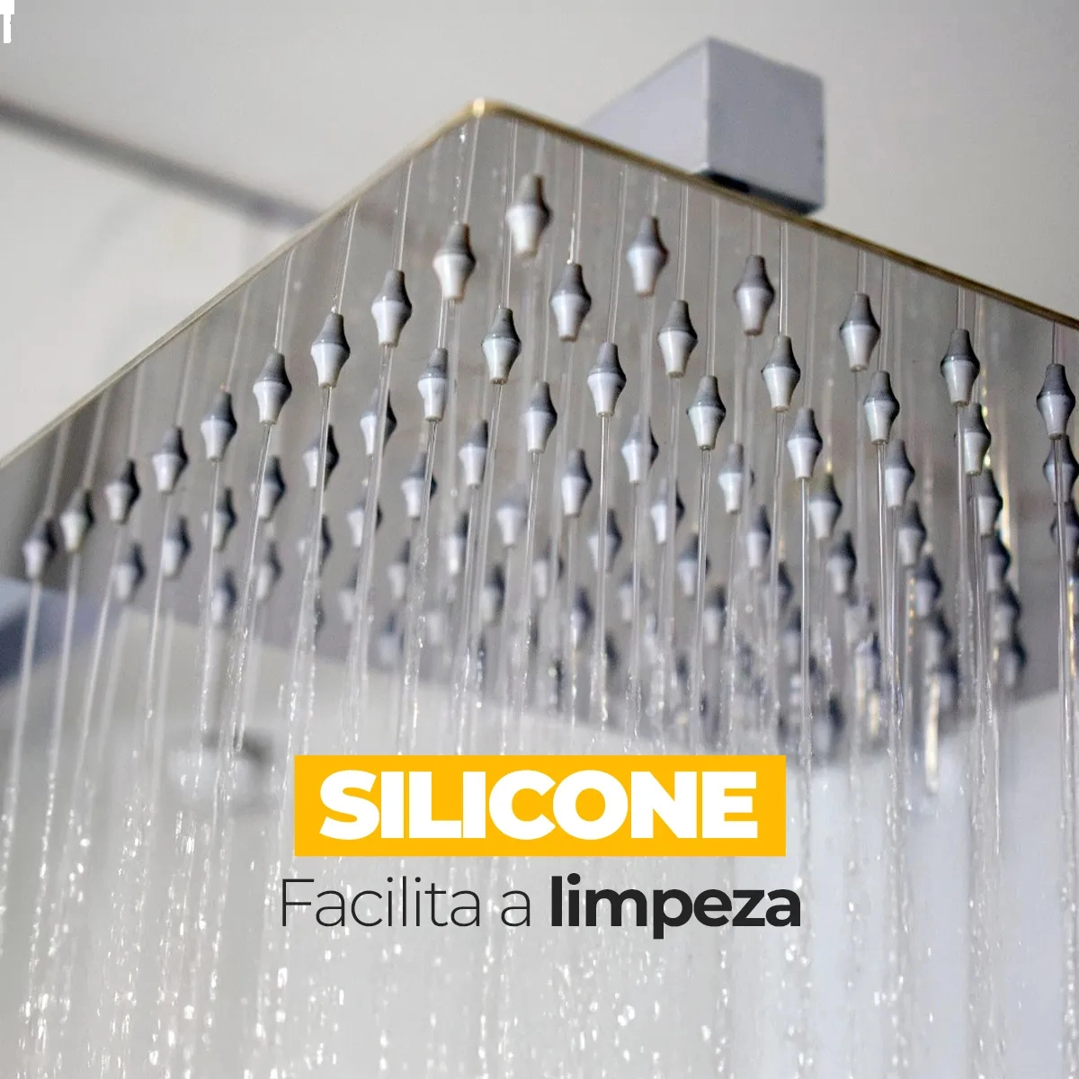 Chuveirao de Pscina Ducha Quadrada Aço Inox 40cm 20x20cm Domum