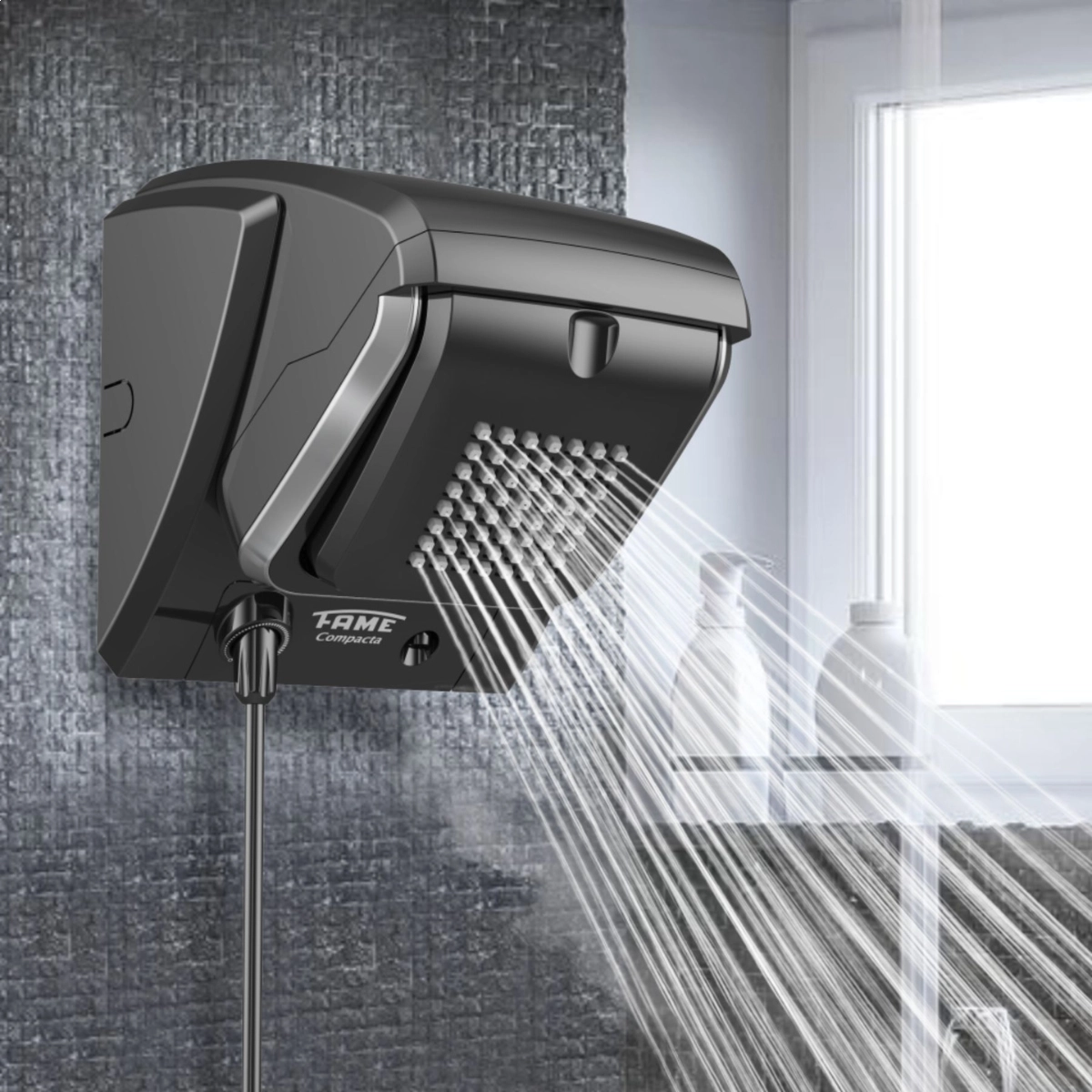 Chuveiro Eletrico Ducha Compacta Fame Black 220v 7800w Chuveiro Eletrico Ducha Compacta Fame Black 220v 7800w