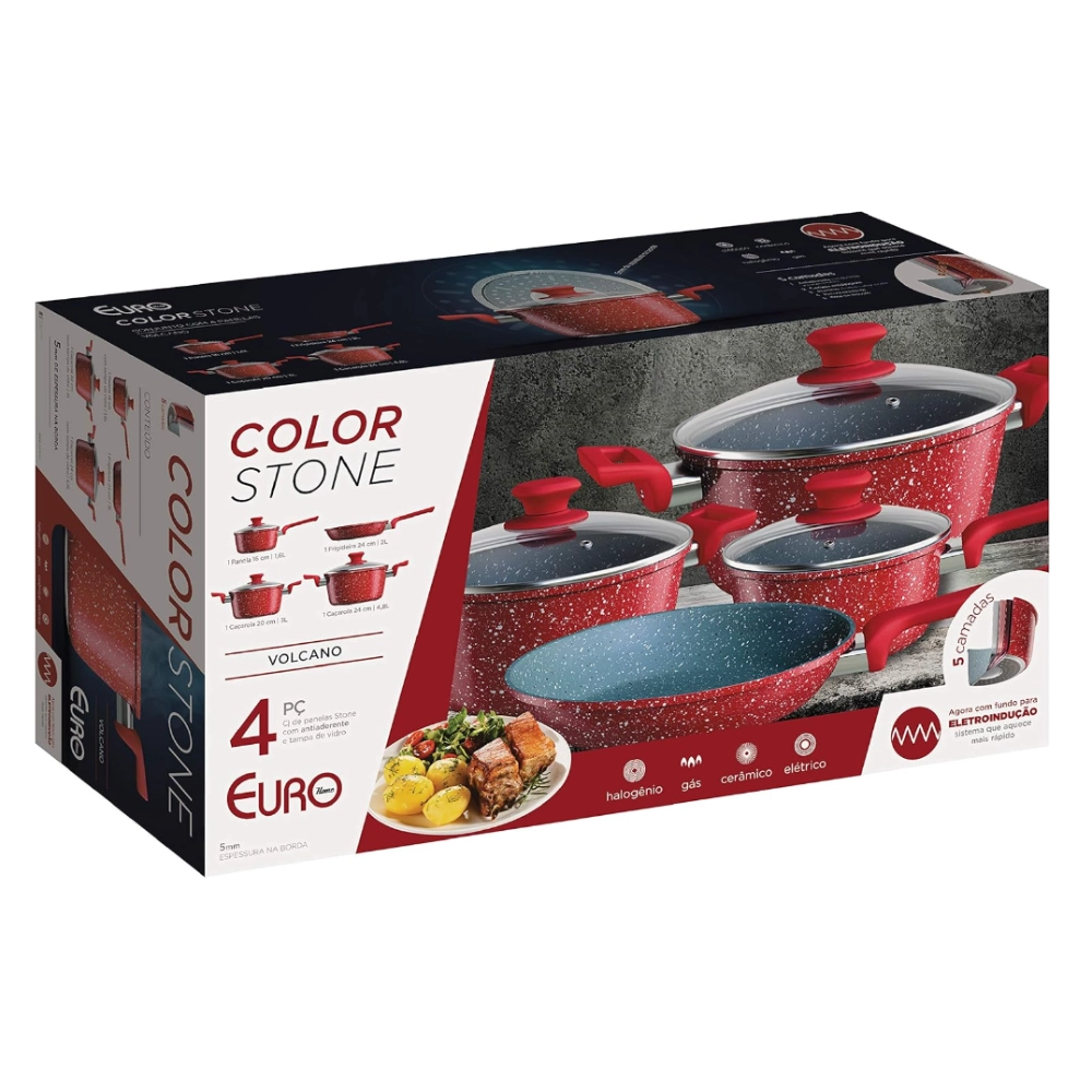 Cj. de Panelas Colorstone 4 Pc Volcano