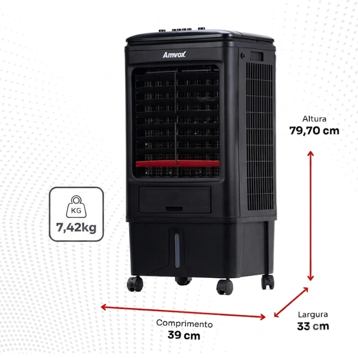 Climatizador de Ar Portatil 18 Litros Amvox Acl 018 Preto 220v
