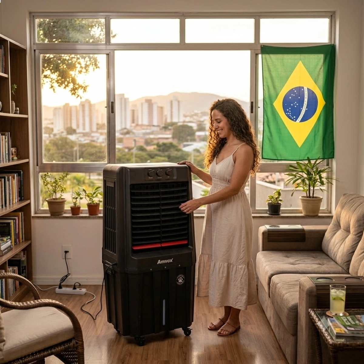 Climatizador de Ar Portatil 90 Litros Amvox Acl 9022 Preto 110v