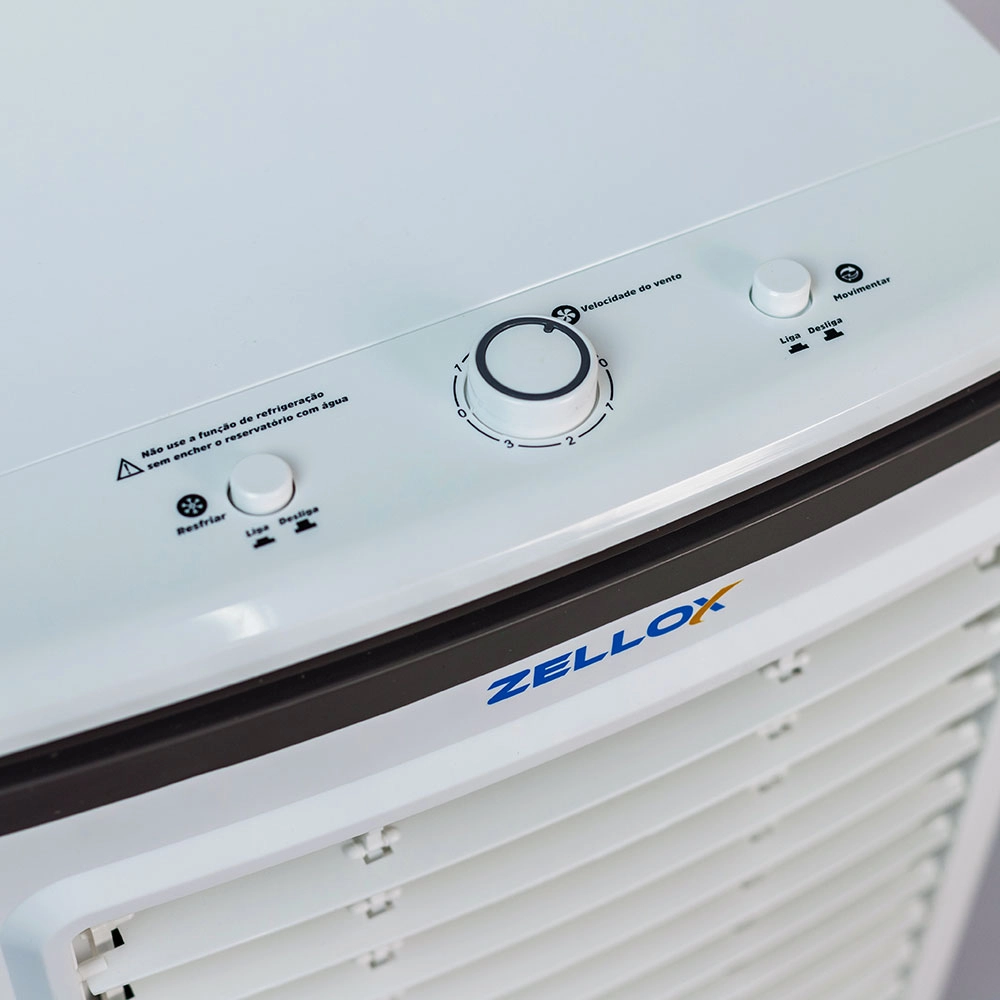 CLIMATIZADOR E UMIDIFICADOR DE AR 30 LITROS PORTÁTIL 4 FUNÇÕES BRANCO 220V ZELLOX
