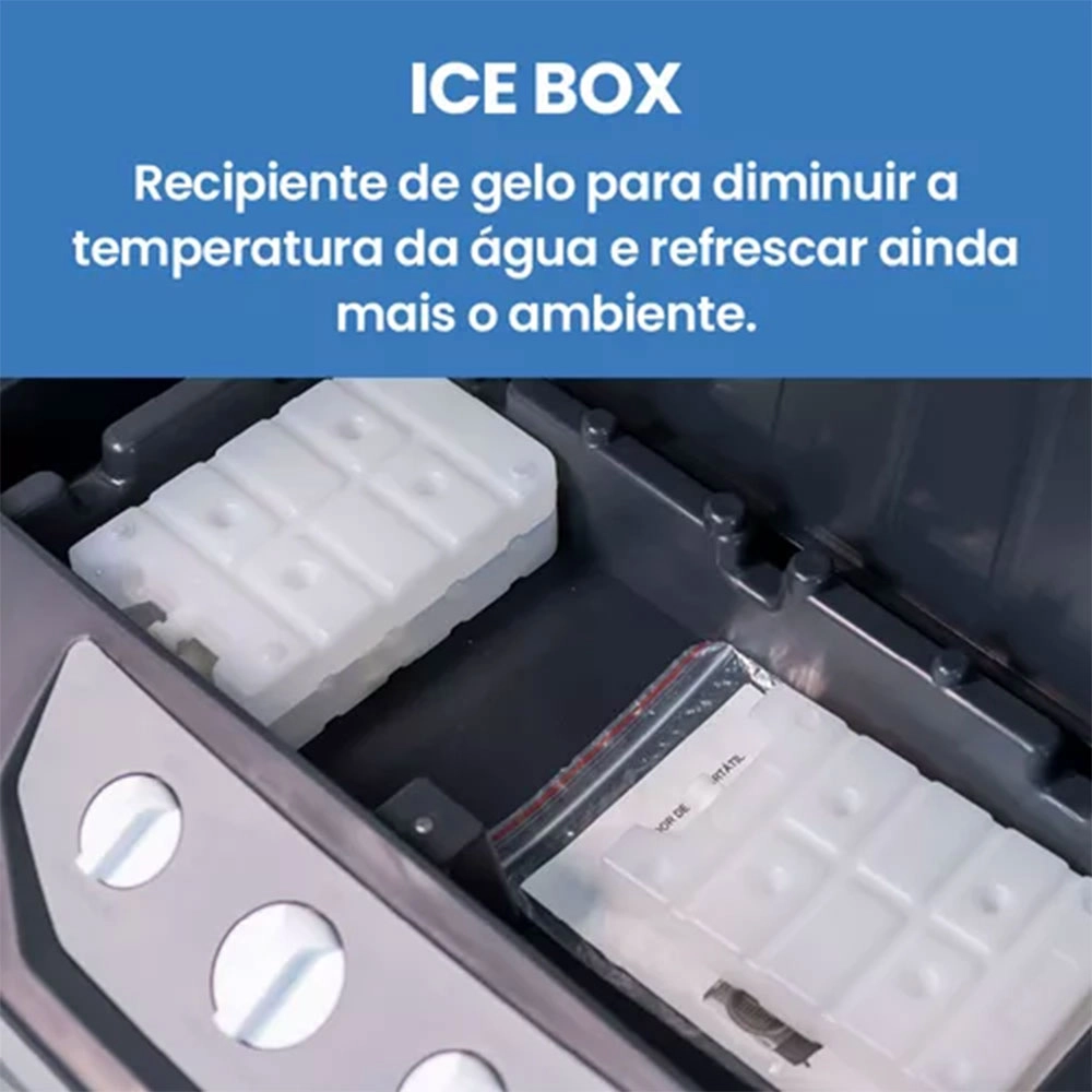 CLIMATIZADOR E UMIDIFICADOR DE AR PORTÁTIL 4 FUNÇÕES ZELLOX 70 LITROS CINZA 220V