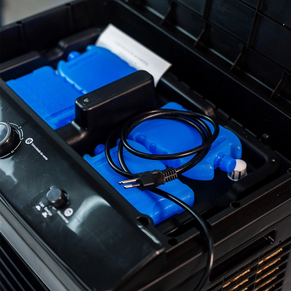 CLIMATIZADOR E UMIDIFICADOR DE AR PORTÁTIL 45 LITROS 4 FUNÇÕES 127V PRETO - ZELLOX CLIMATIZADOR E UMIDIFICADOR DE AR PORTÁTIL 45 LITROS 4 FUNÇÕES 127V PRETO - ZELLOX