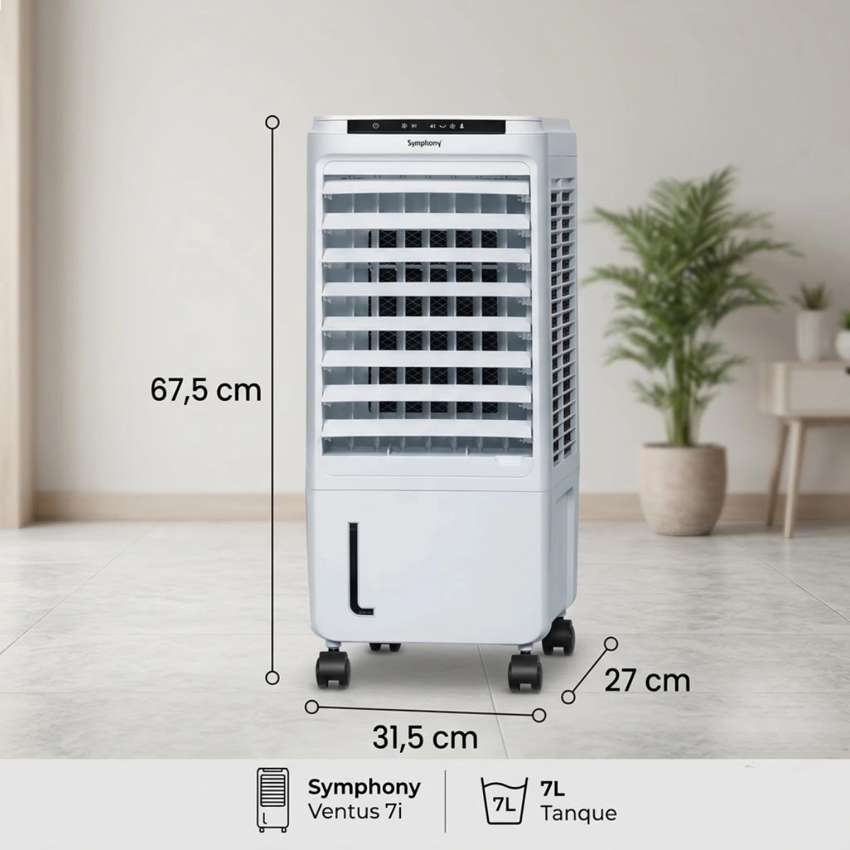 CLIMATIZADOR PORTÁTIL CLIMATIZADOR PORTÁTIL SYMPHONY VENTUS 7I BRANCO 127V CLIMATIZADOR PORTÁTIL CLIMATIZADOR PORTÁTIL SYMPHONY VENTUS 7I BRANCO 127V