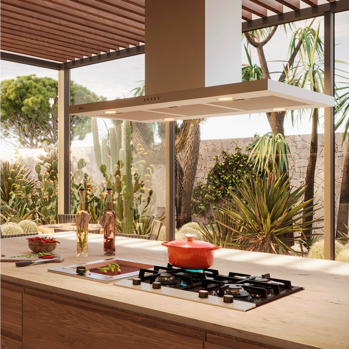 COIFA DE ILHA FISCHER 127V INFINITY TRADITION LINE 90CM INOX 