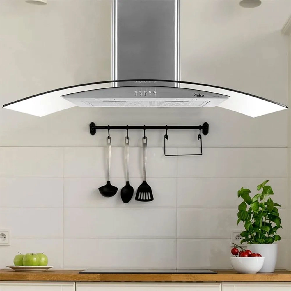 COIFA DE PAREDE CURVA PHILCO INOX DUPLA FILTRAGEM 90CM 127V COIFA DE PAREDE CURVA PHILCO INOX DUPLA FILTRAGEM 90CM 127V