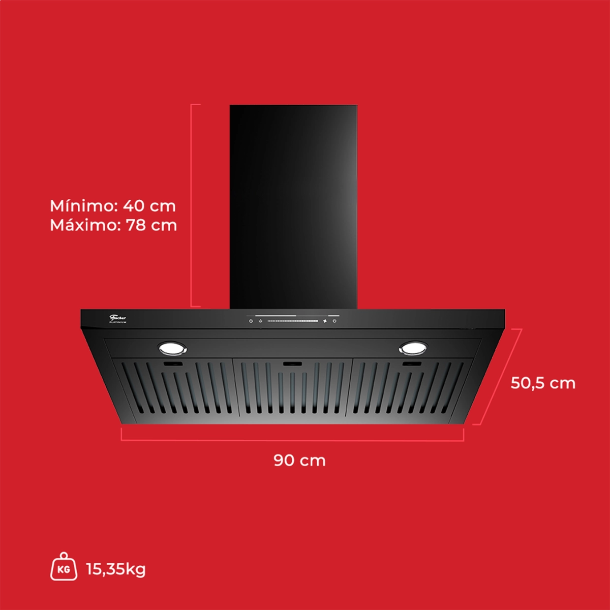 COIFA DE PAREDE FISCHER PLATINIUM 90CM 127V COM CONTROLE POR GESTO COIFA DE PAREDE FISCHER PLATINIUM 90CM 127V COM CONTROLE POR GESTO
