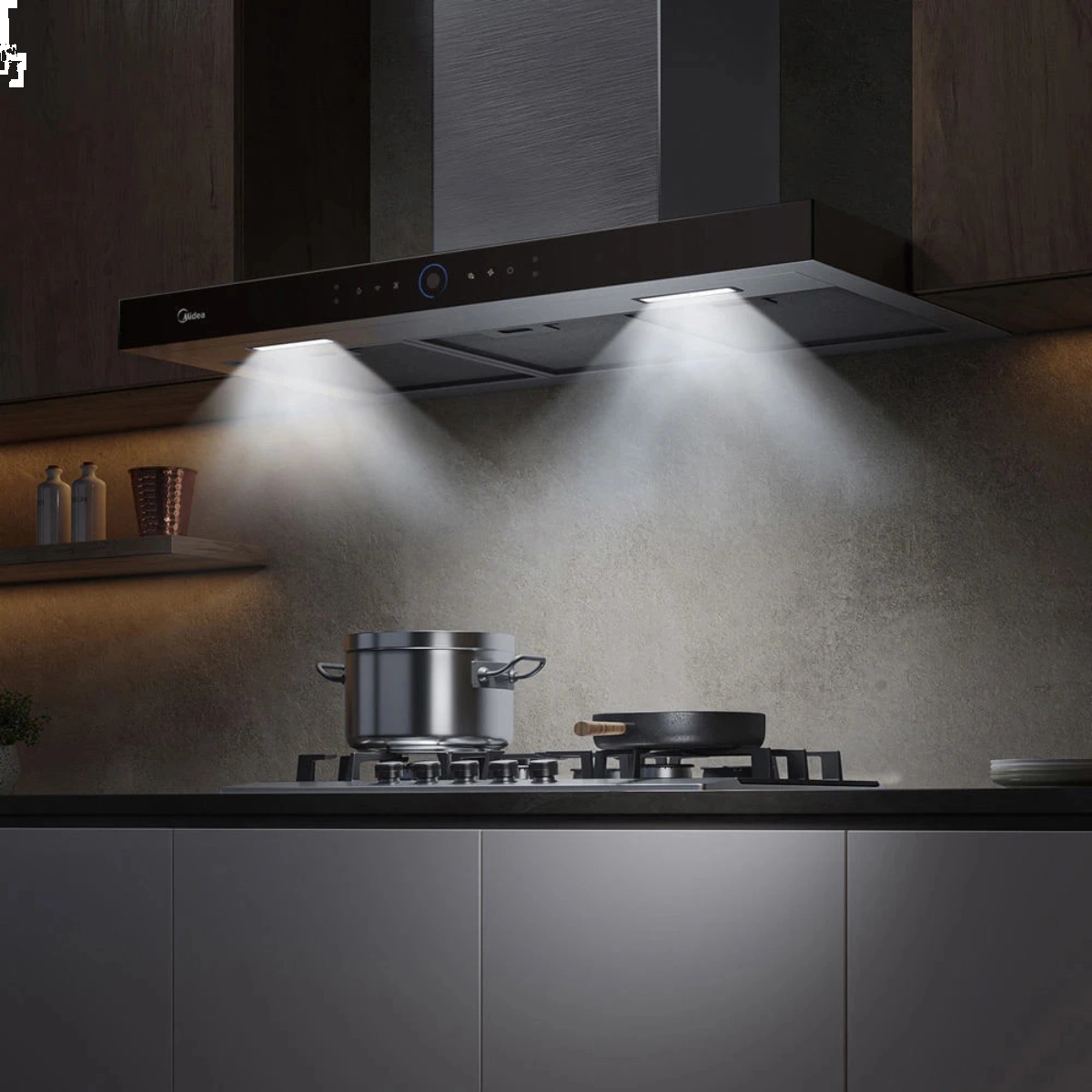 COIFA DE PAREDE INOX 90CM SMART PRO TOUCH MIDEA 127V COIFA DE PAREDE INOX 90CM SMART PRO TOUCH MIDEA 127V