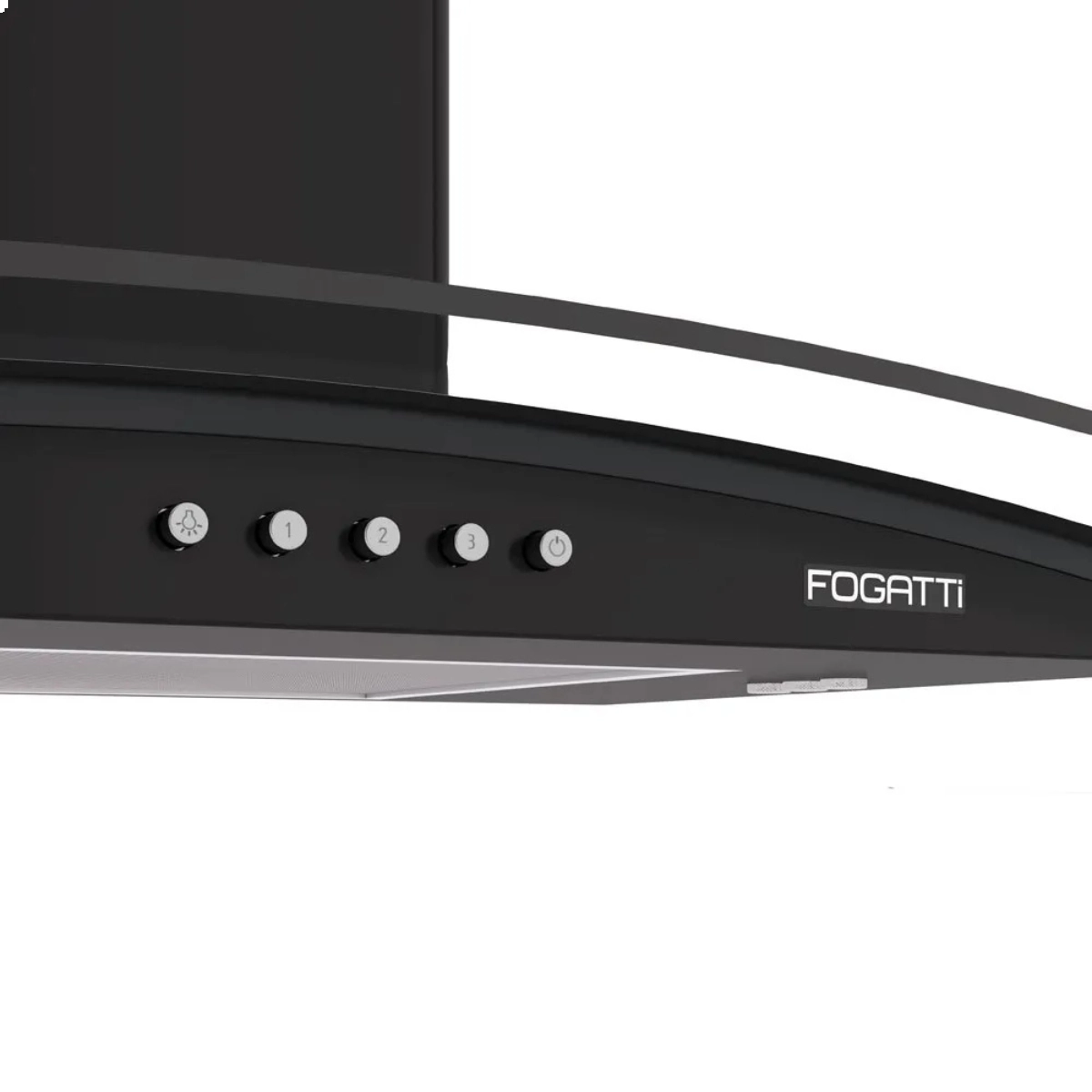 COIFA FOGATTI DE PAREDE CLEAN VIDRO CURVO BLACK 80CM 127V