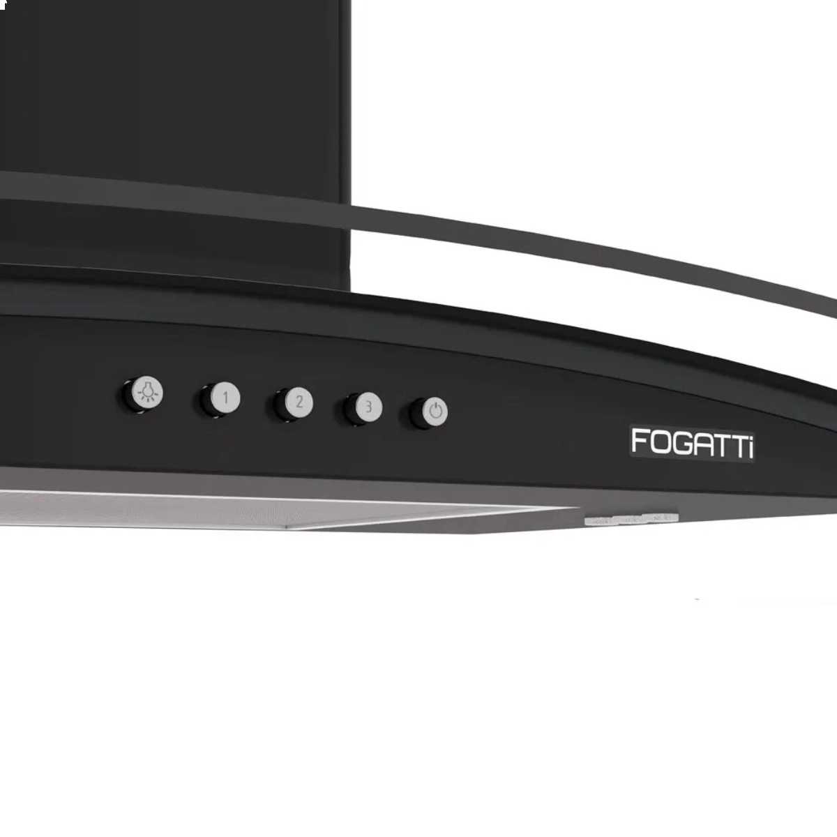 COIFA FOGATTI DE PAREDE CLEAN VIDRO CURVO BLACK 90CM 127V