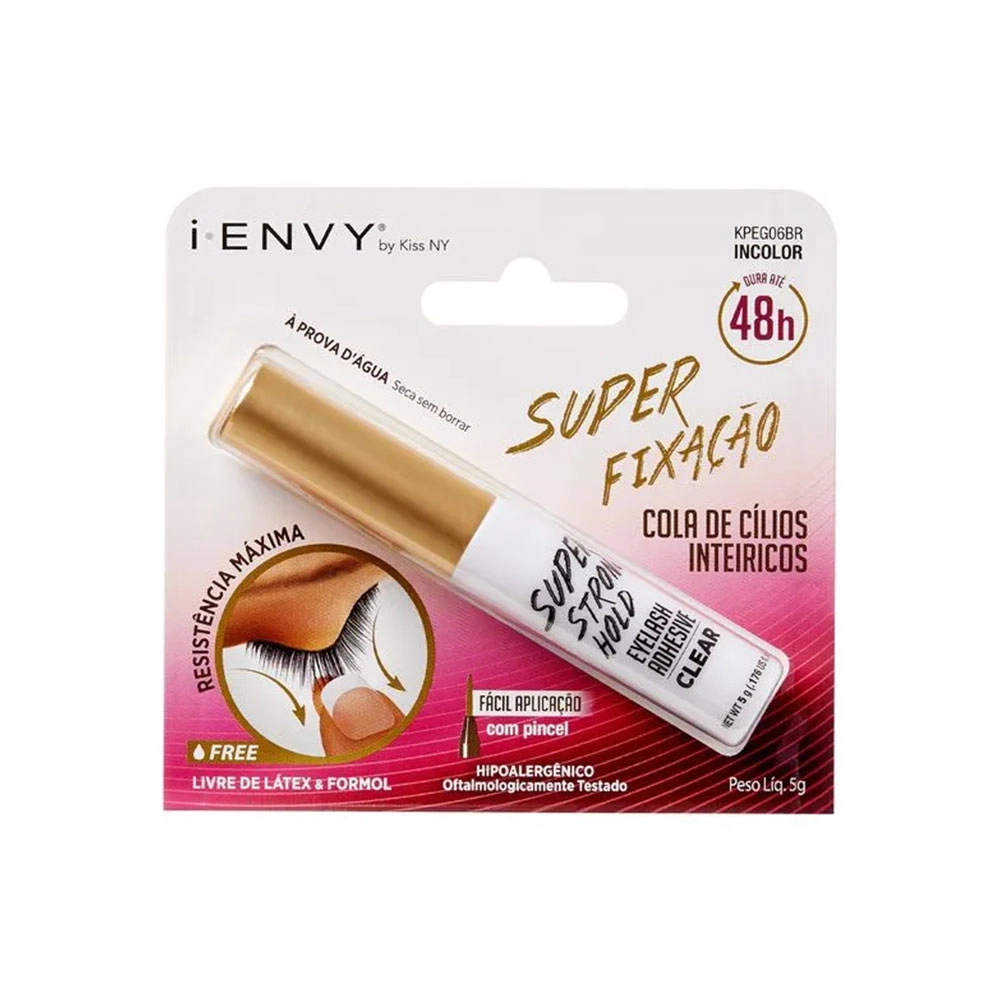COLA PARA CÍLIOS POATIÇOS 48H I-ENVY INCOLOR KISS NEW YORK KPEG06BR