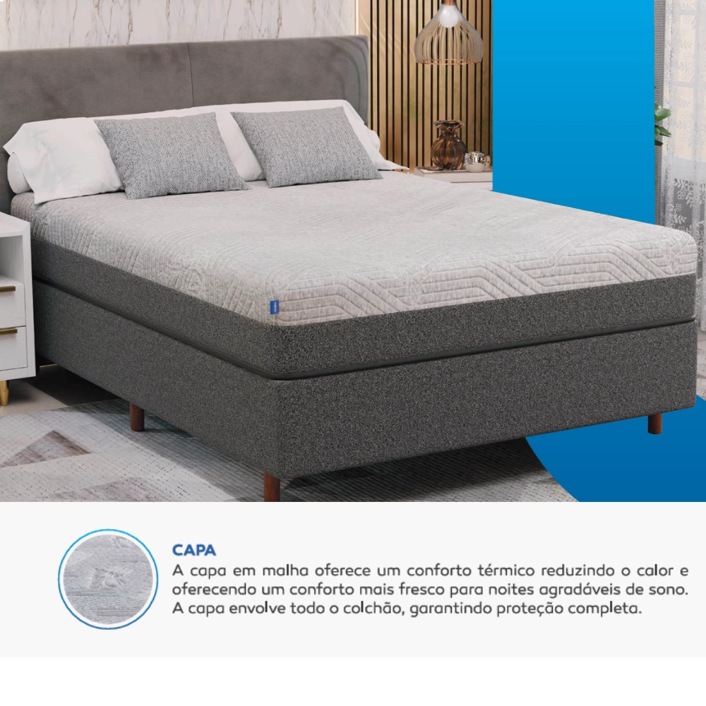 Colchão A Vacuo Viscoelástico FIT VISCO  Conforto, Alívio de Pressão e Otimas Noites de Sono