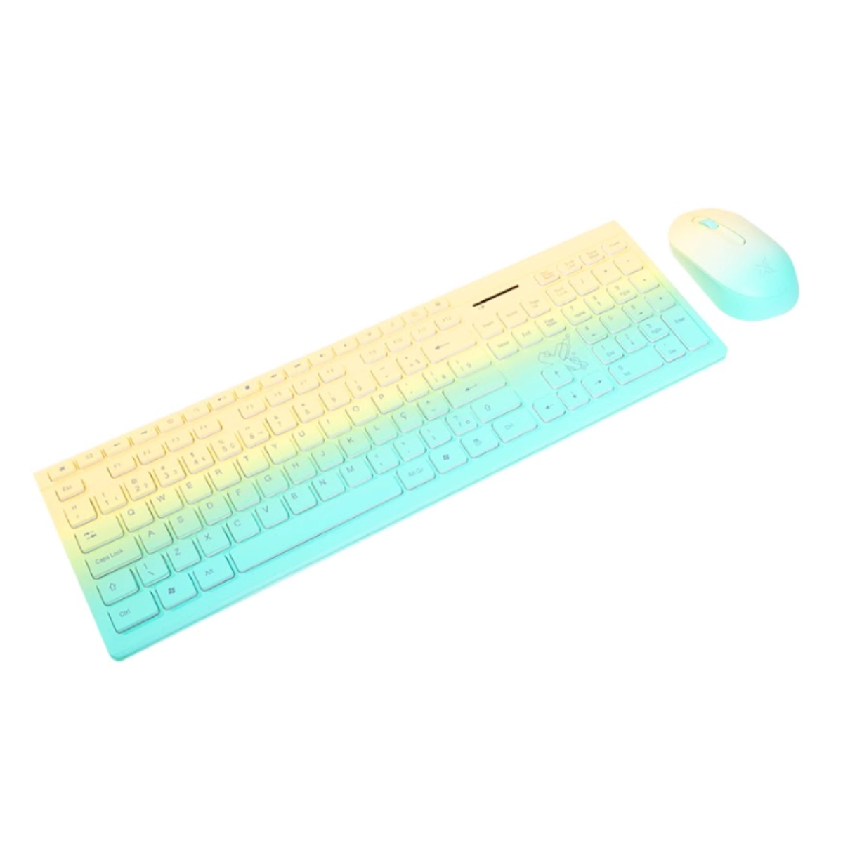 COMBO SEM FIO MULTIMÍDIA DELUXE PRO VERDE/AMARELO - MAXPRINT