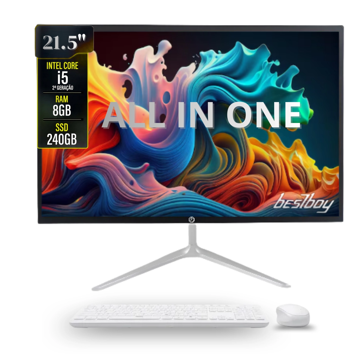 COMPUTADOR AIO IN ONE WORK MACHINE BESTBOY INTEL CORE I5 2º 8GB RAM SSD 240GB MOU TEC 21.5 BR