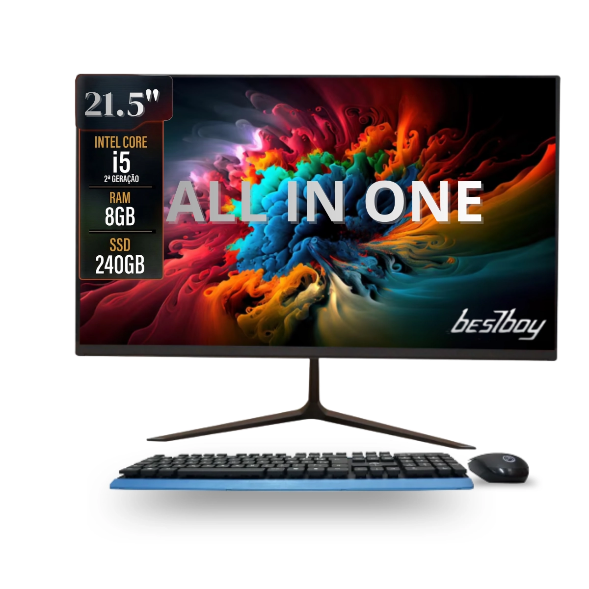 COMPUTADOR ALL IN ONE WORK MACHINE BESTBOY INTEL CORE I5 2º 8GB RAM SSD 240GB MOU TEC 21.5 PT