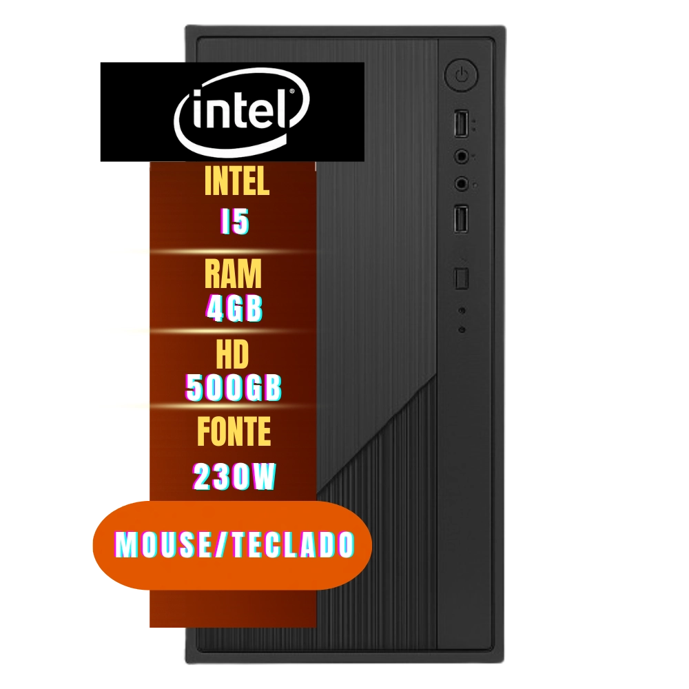 Computador Completo i5  4GB RAM  HD 500GB Monitor 15.4? HDMI + VGA Windows 10 Trial Teclado e Mouse