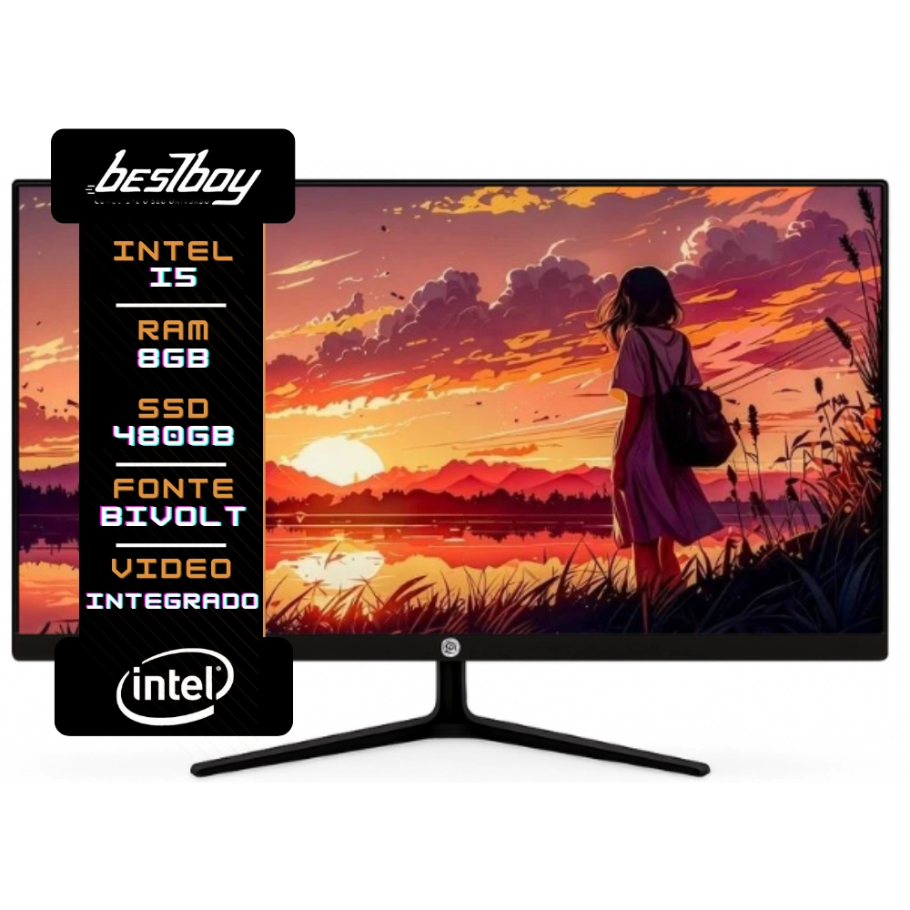 Computador Completo PC All In One Bpc 21 Intel Core I5 3470s 8gb SSD 480 GB Mouse e Teclado Sem Fio