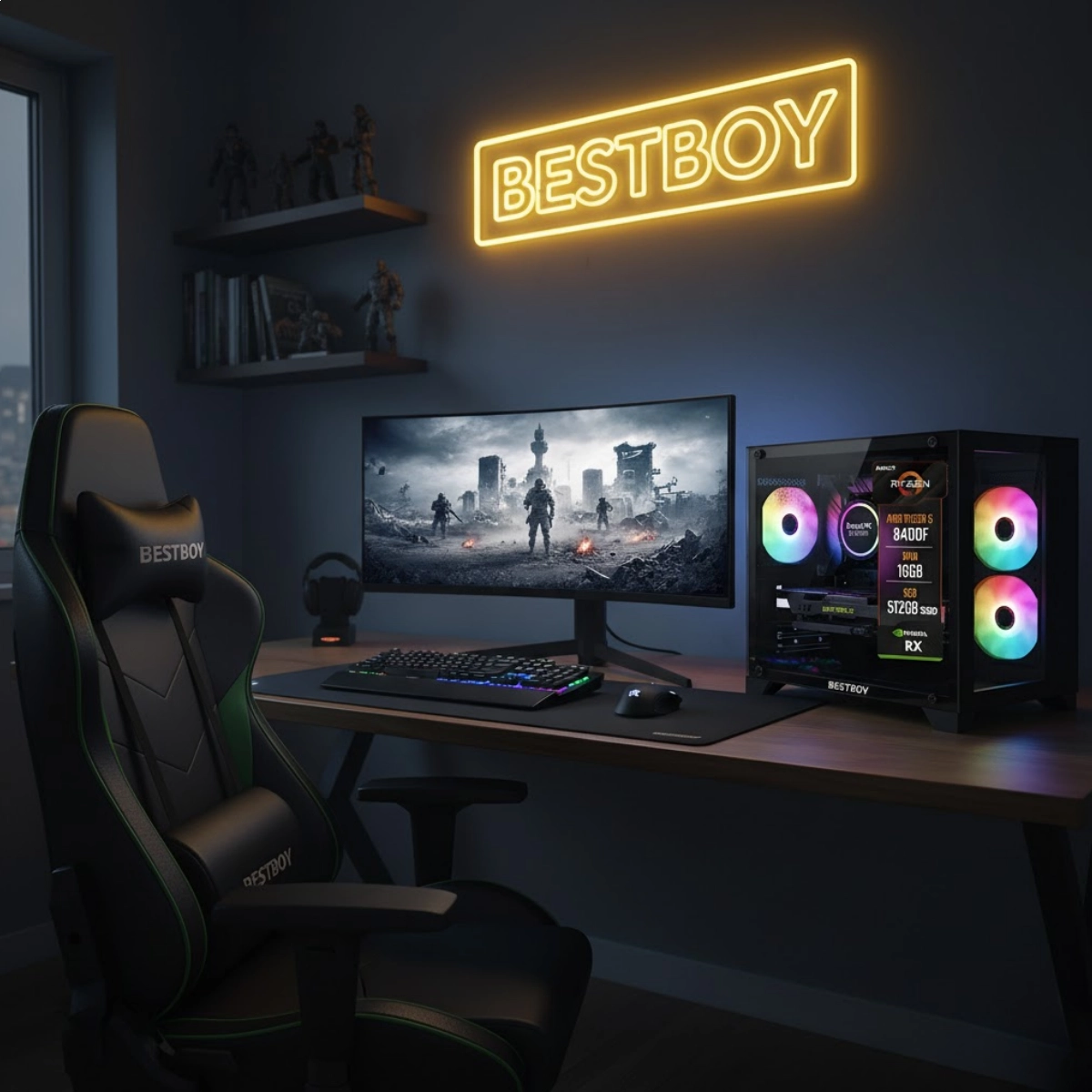 COMPUTADOR GAMER MAX ELITE BESTBOY RYZEN 5 8400F B650M 16GB SSD 512GB FONTE 500W RX580 BPC345B