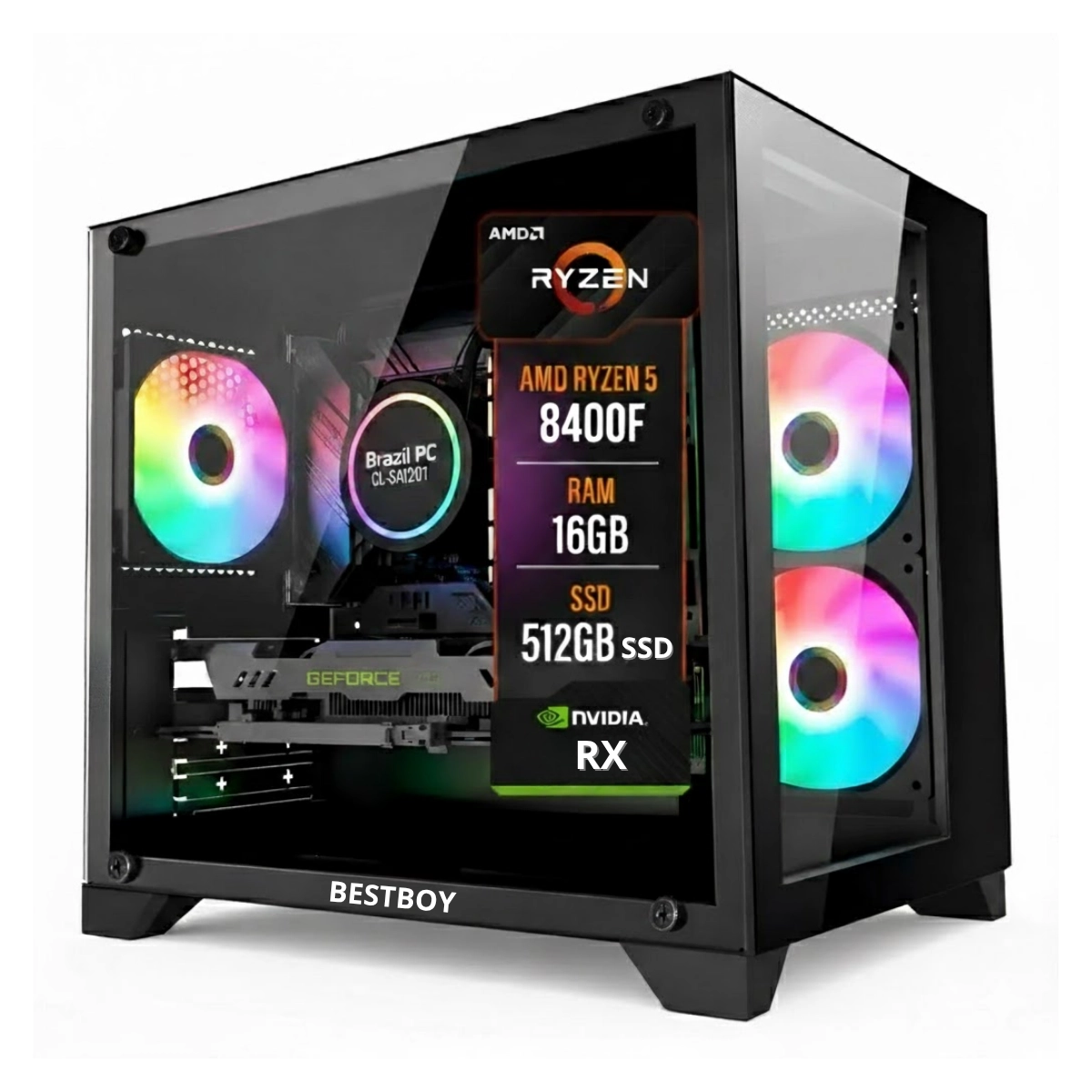 COMPUTADOR GAMER MAX ELITE BESTBOY RYZEN 5 8400F B650M 16GB SSD 512GB FONTE 500W RX580 BPC345B