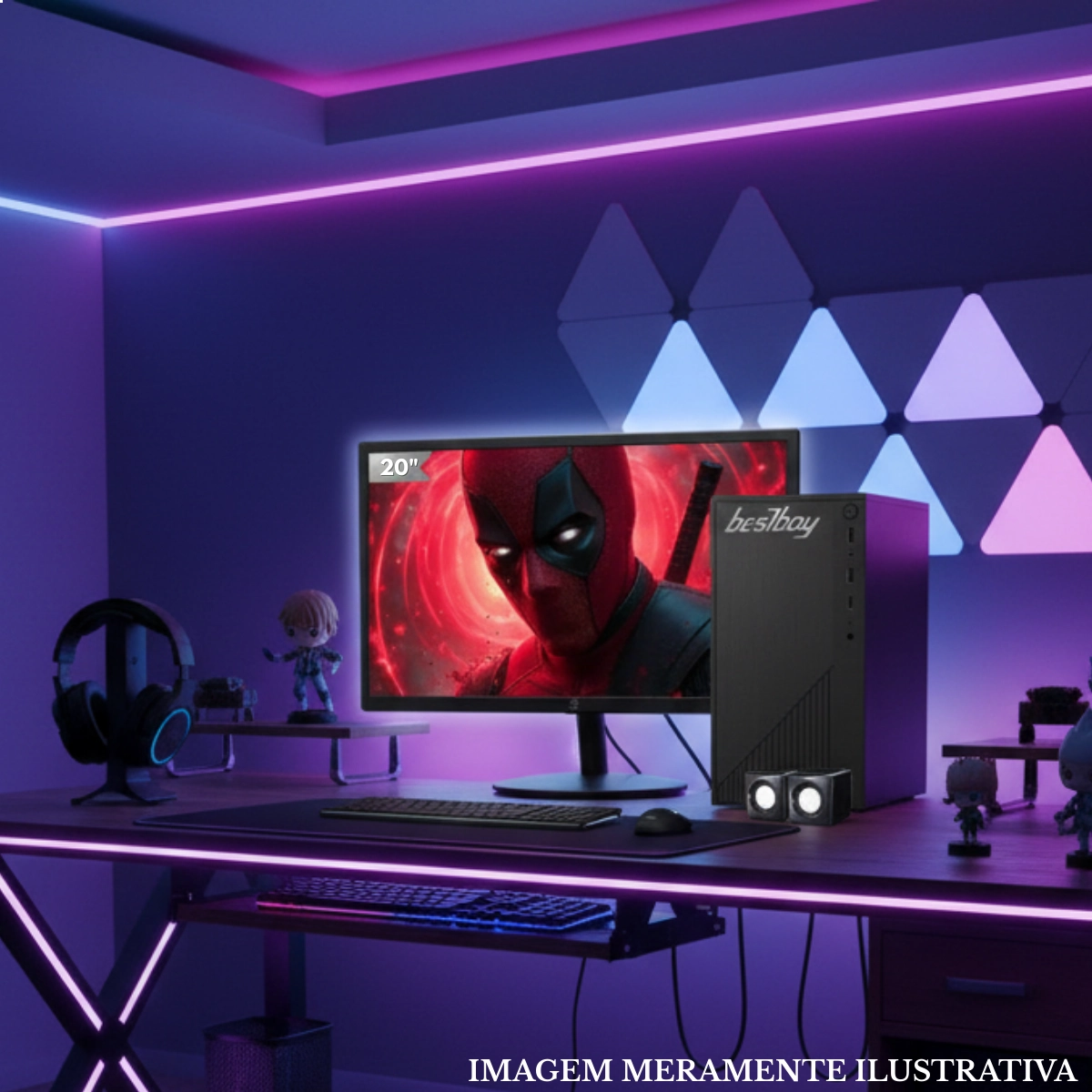 COMPUTADOR GAMER PREMIUM BESTBOY INTEL CORE I5 7º 8GB RAM SSD 240GB 500W MOU TEC MON 20 PRETO