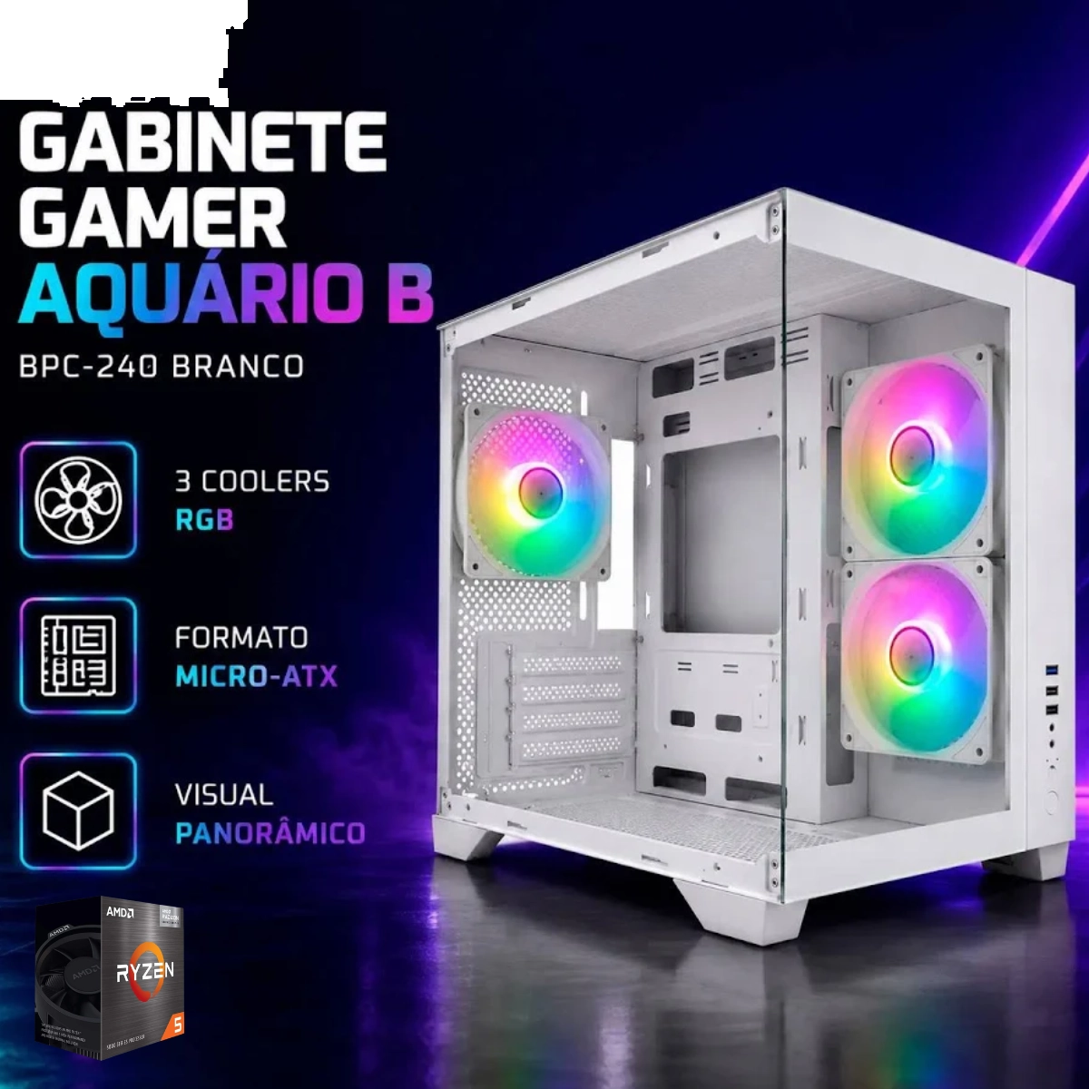 COMPUTADOR GAMER PREMIUM BESTBOY RYZEN 5500GT 16GB RAM SSD 1TB 500W