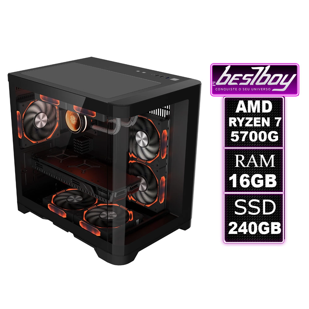Computador Gamer Ryzen 7 5700g Ram 16gb Ddr4 Ssd 256 Gb C/ 5 Cooler