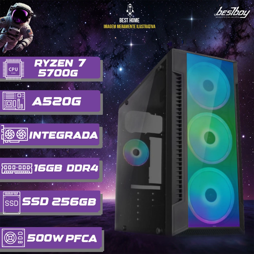 COMPUTADOR GAMER RYZEN 7 5700G RAM 16GB DDR4 SSD 256 GB WINDOWS 10 COMPUTADOR GAMER RYZEN 7 5700G RAM 16GB DDR4 SSD 256 GB WINDOWS 10