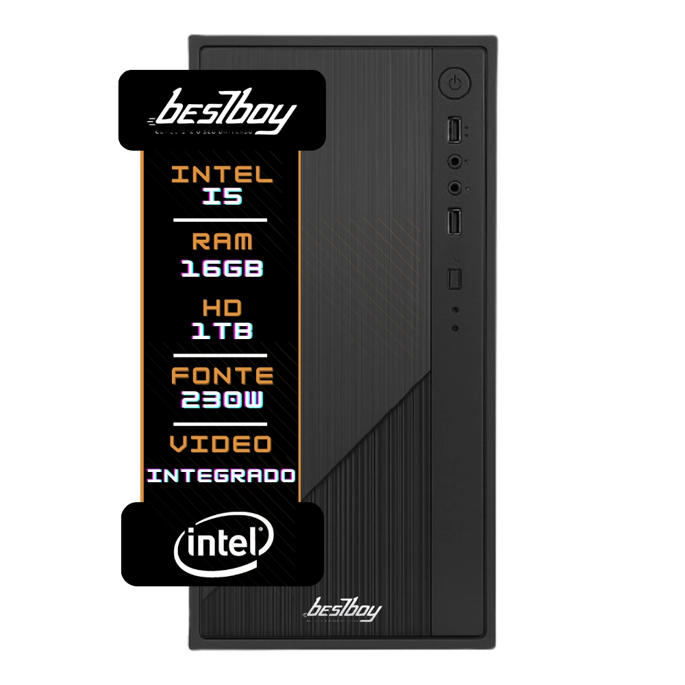 Computador Office Completo Intel Core I5 16 Gb de Ram Hd 1 Tb Monitor 15" Windows 10 Trial - BestBoy