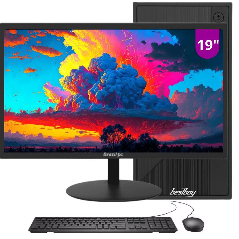 Computador Pc Cpu Completo Intel Core I5 8gb Ssd 256gb Windows 10 Trial Monitor 19 Led Hdmi Kit BestBoy