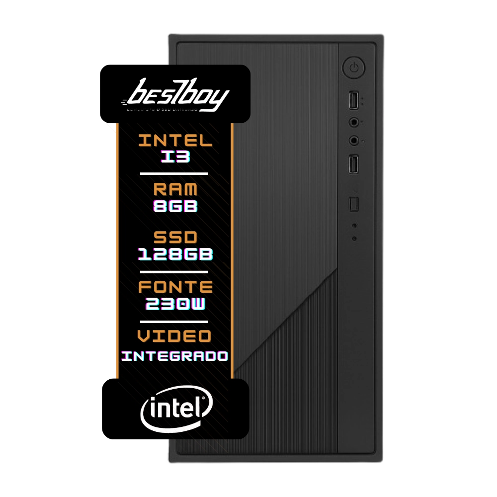 Computador Pc Cpu Intel Core I3 8gb Ssd 128 Gb