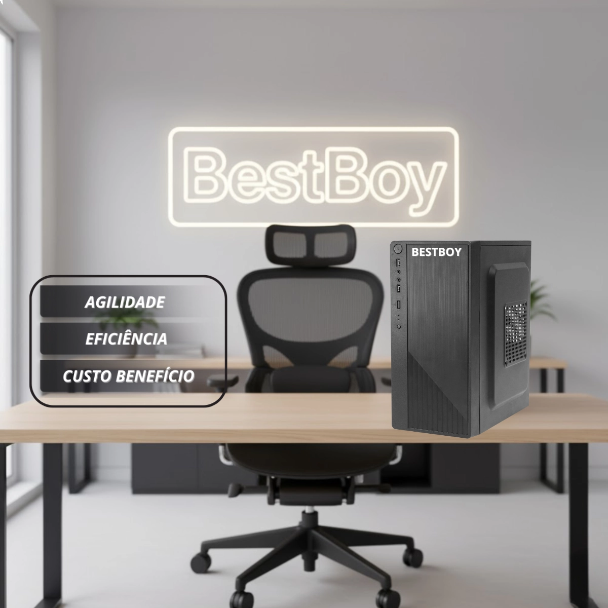 COMPUTADOR SLIM WORK MACHINE BESTBOY INTEL CORE I5 4º 16GB RAM SSD 512GB TECLADO MOUSE MONITOR 19 PT